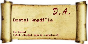 Dostal Angéla névjegykártya